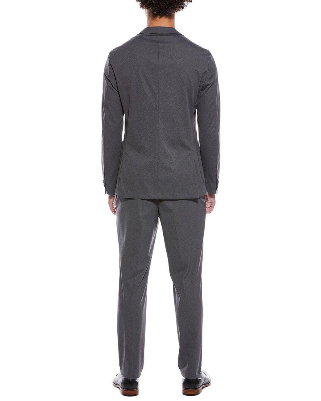 Boss Gray Hanry Suit With Pleated Pant for men