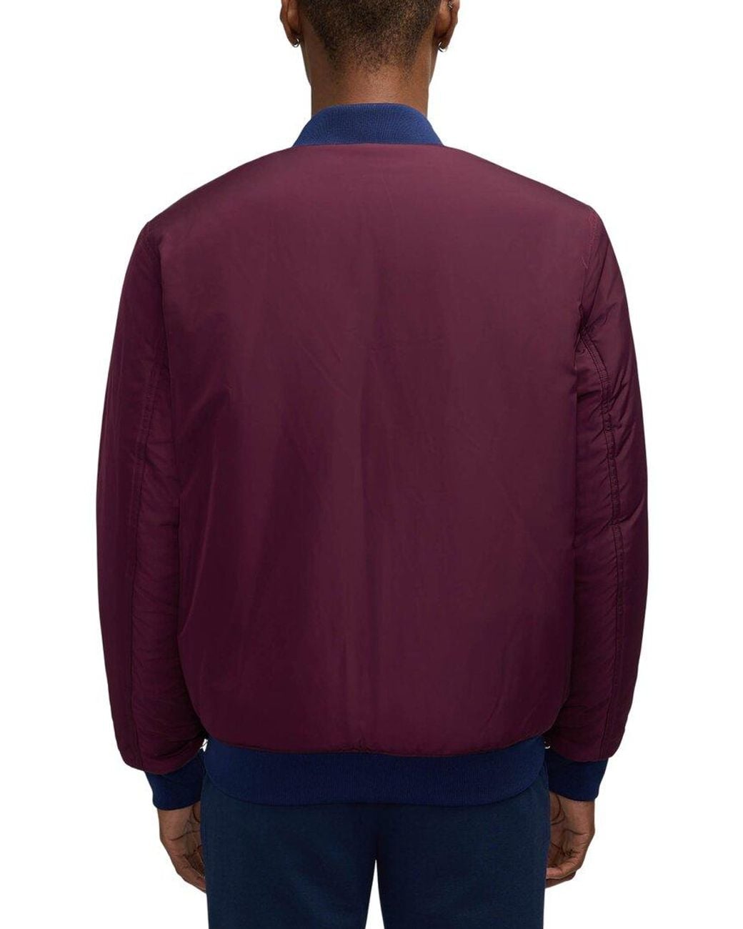 Scotch & Soda Purple Evlon Reversible Varsity Bomber Jacket for men