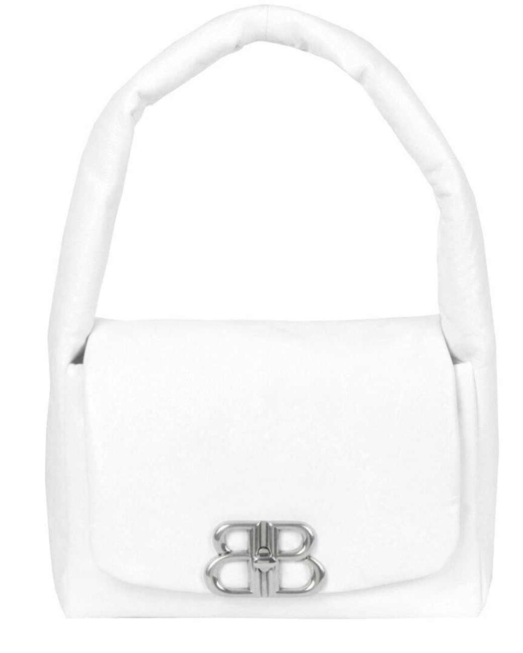 Balenciaga White Monaco Small Leather Sling Shoulder Bag