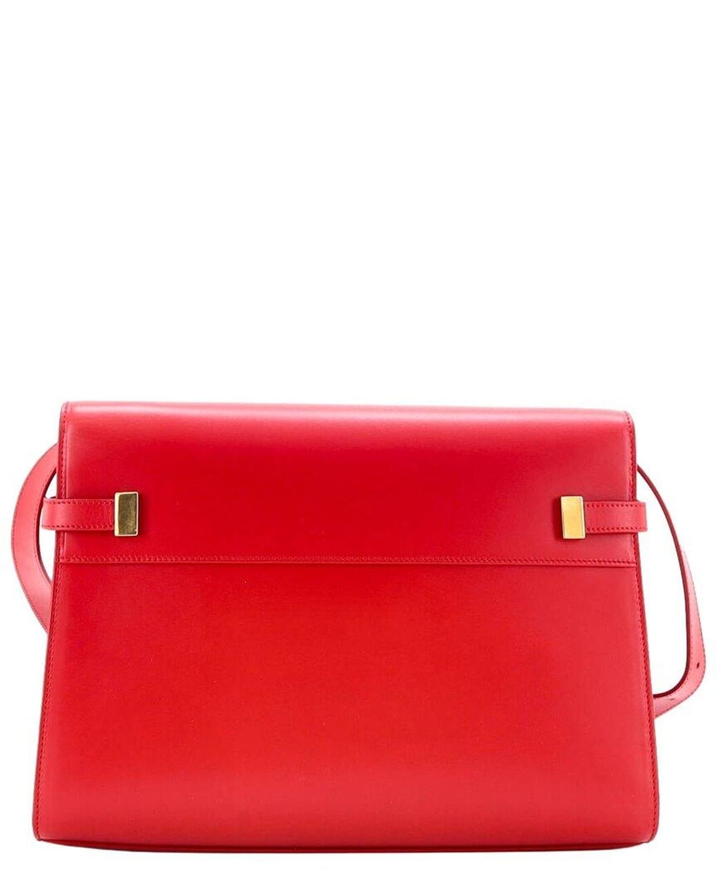 Saint Laurent Red Sheep Leather Manhattan Shoulder Bag Medium (Authentic Pre- Loved)