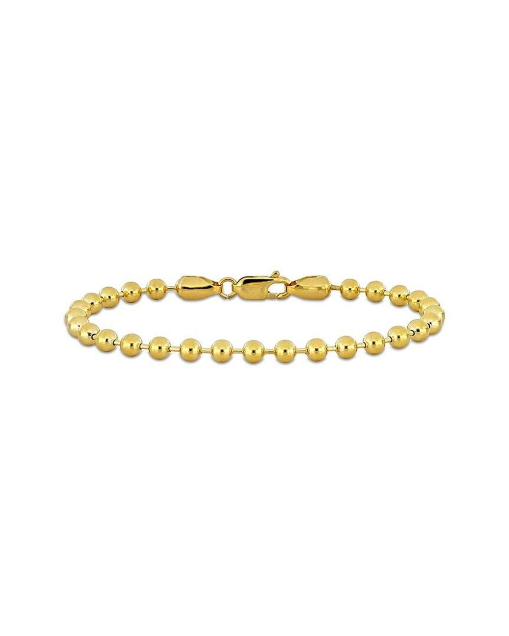 Italian Gold Metallic 14K Ball Bead Ankle Bracelet