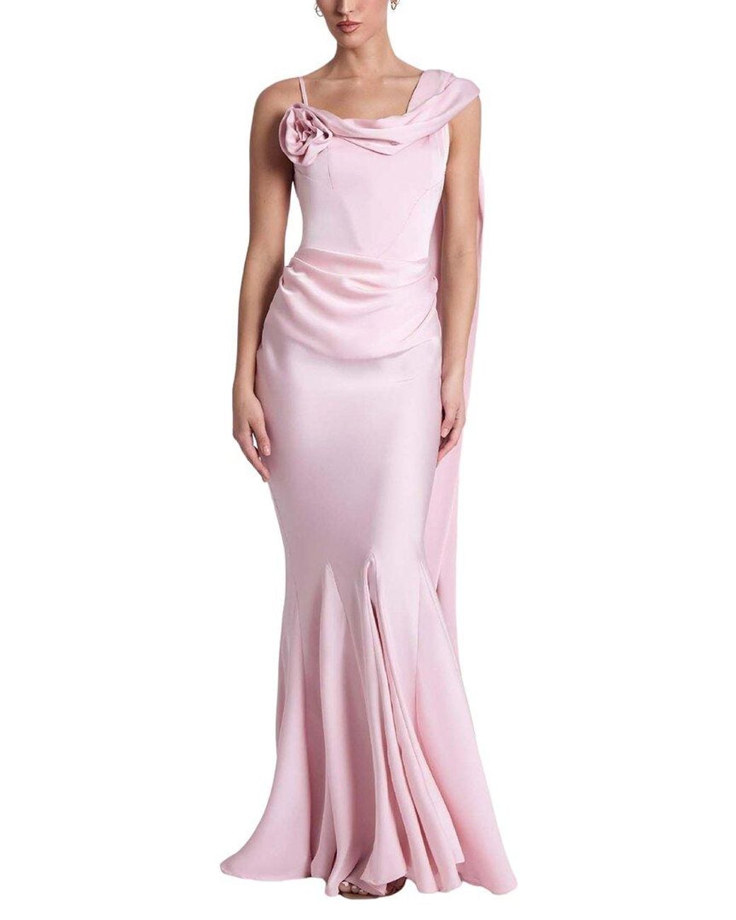 LOEY Pink One-Shoulder Maxi Dress