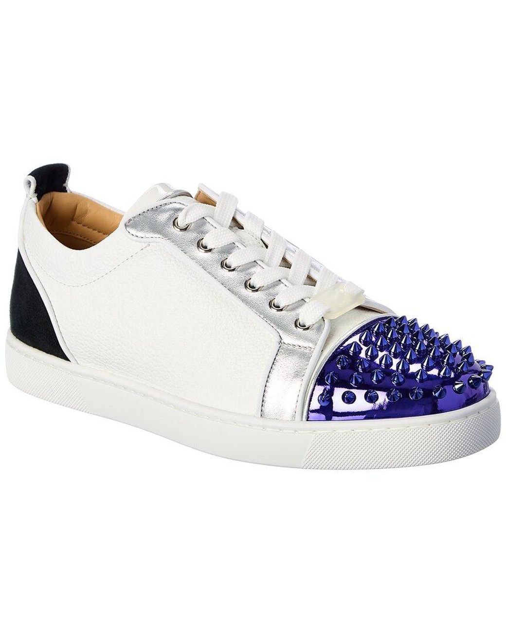 CHRISTIAN LOUBOUTIN: Louis Junior Spikes sneakers in leather with CL  monogram - Black