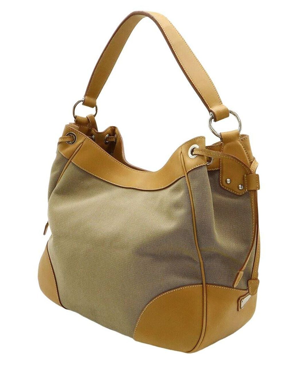 Prada Gray Canvas Logo Jacquard Shoulder Bag (Authentic Pre-Loved)