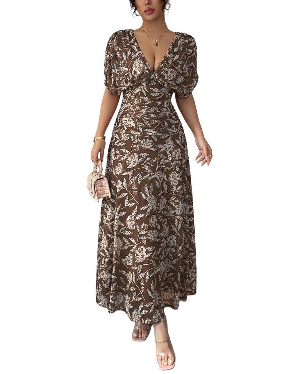 XIRELLI Brown Print Maxi Dress