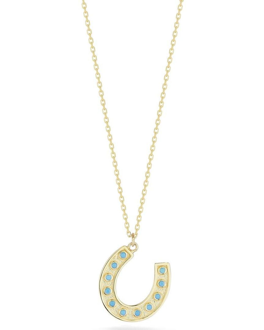Ember Fine Jewelry Metallic 14k Diamond & Turquoise Necklace