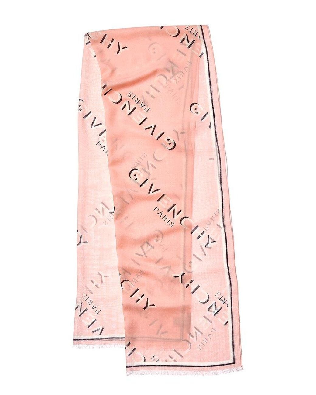 Givenchy Pink Shadow Wool & Silk-Blend Scarf