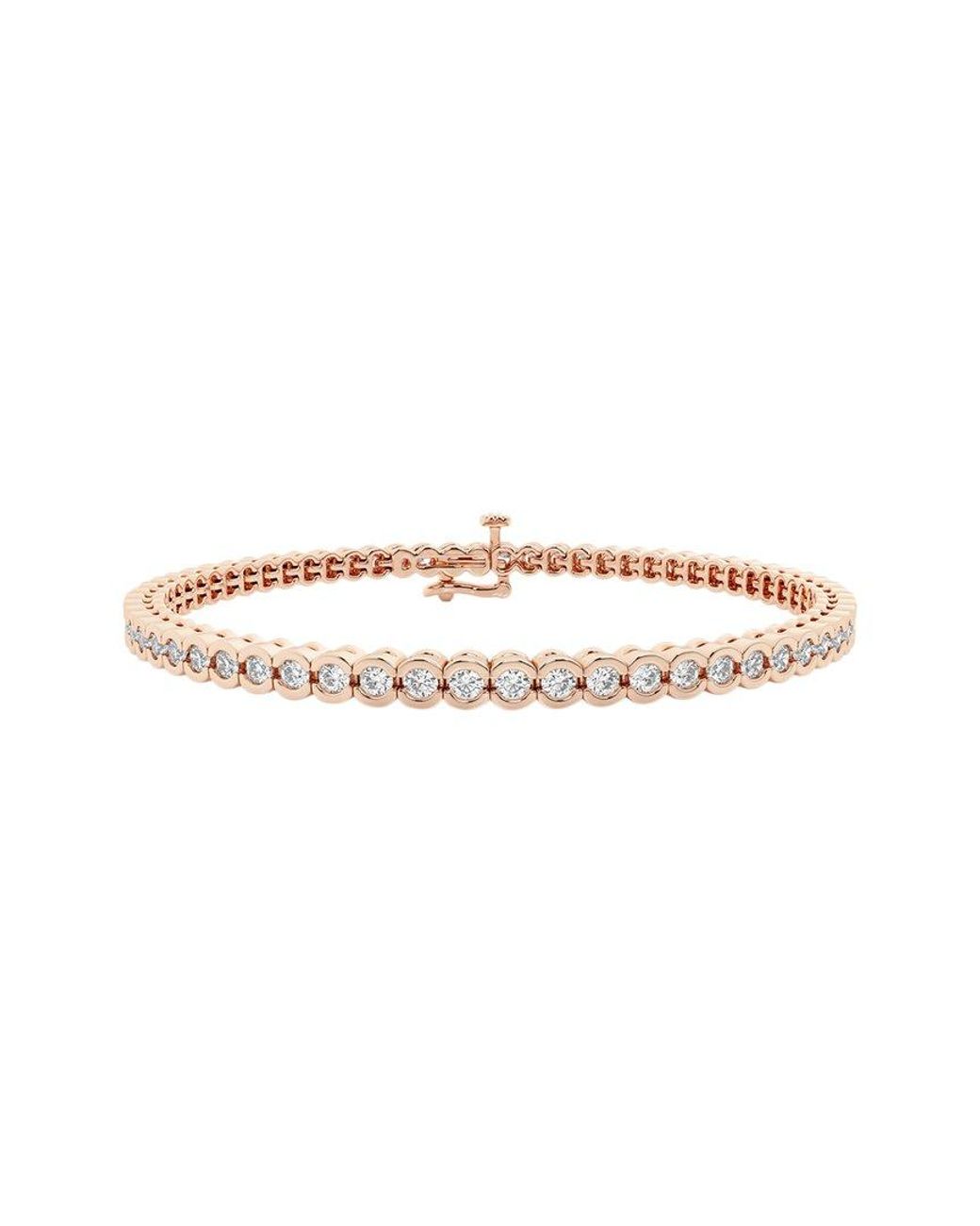 Lab Grown Diamonds White 14K Rose 3.00 Ct. Tw. Lab-Grown Diamond Tennis Bracelet