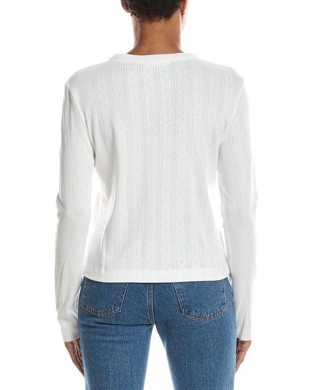 PERFECTWHITETEE White Lila Pointelle Cardigan