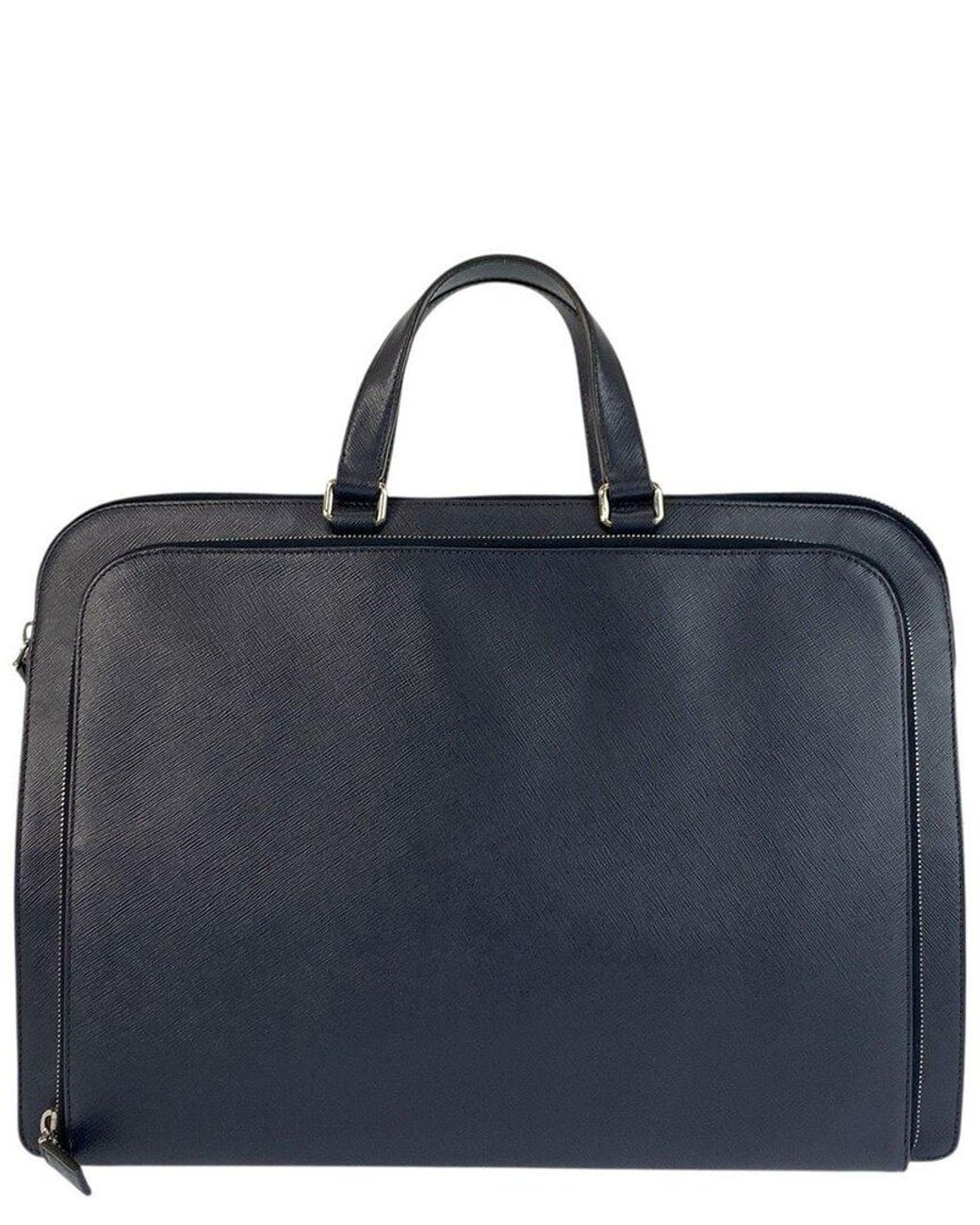 Prada Blue Saffiano Briefcase (Authentic Pre-Loved)