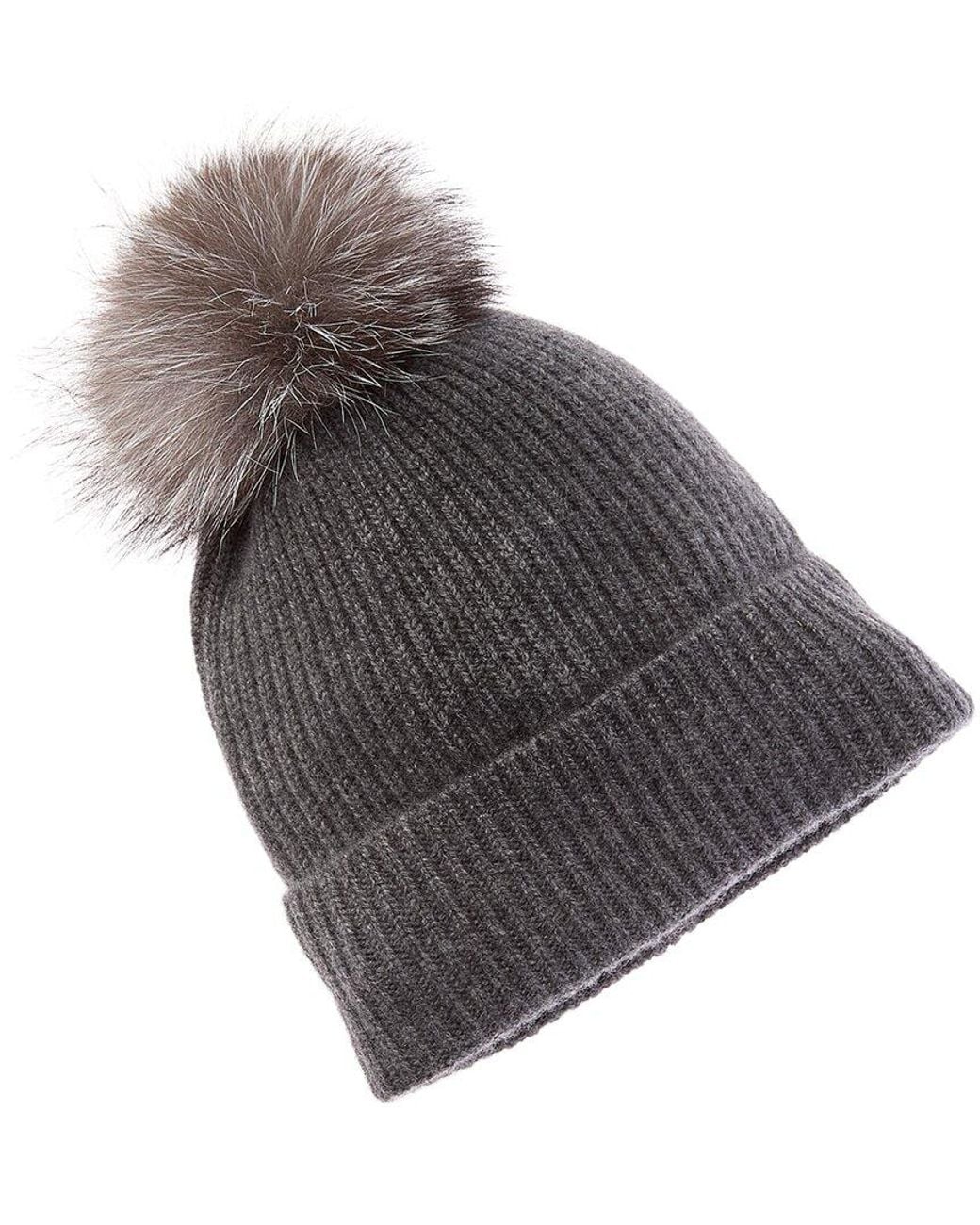 Sofiacashmere Gray Sofiacashmere Rib Cashmere Hat