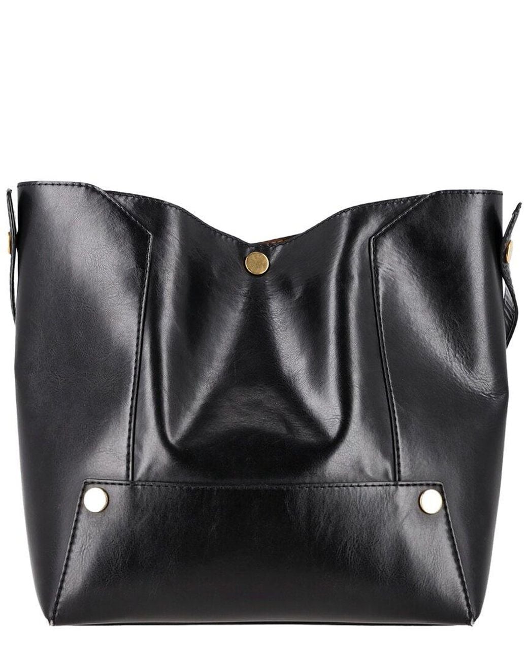 Stella McCartney Black Faux Leather Popper Tote (authentic Pre-loved)