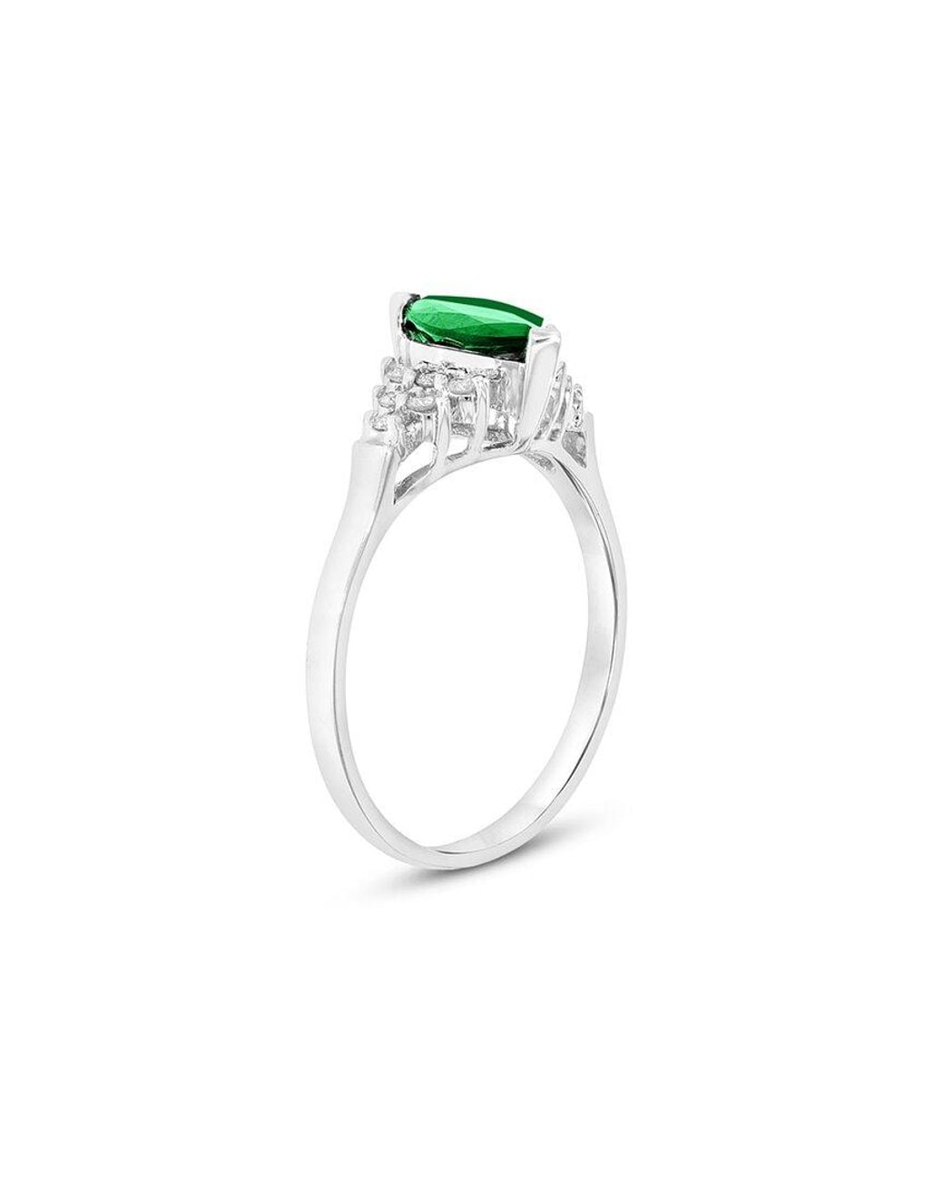 LEVARON Green 14K 0.69 Ct. Tw. Diamond & Emerald Cocktail Ring