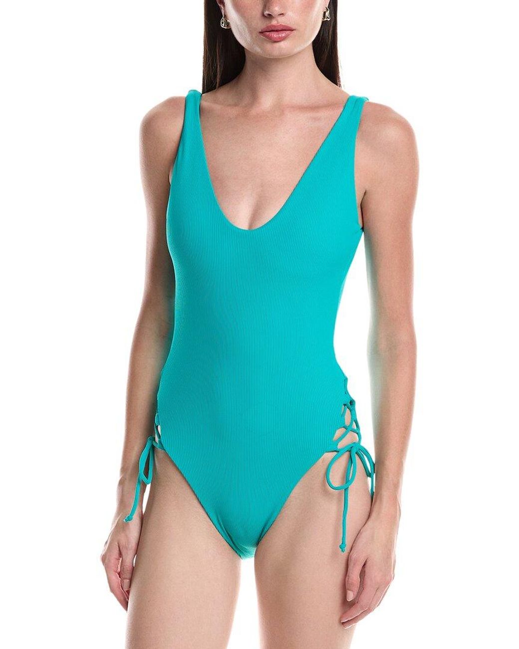 Becca Blue Modern Edge Hi-Leg One-Piece