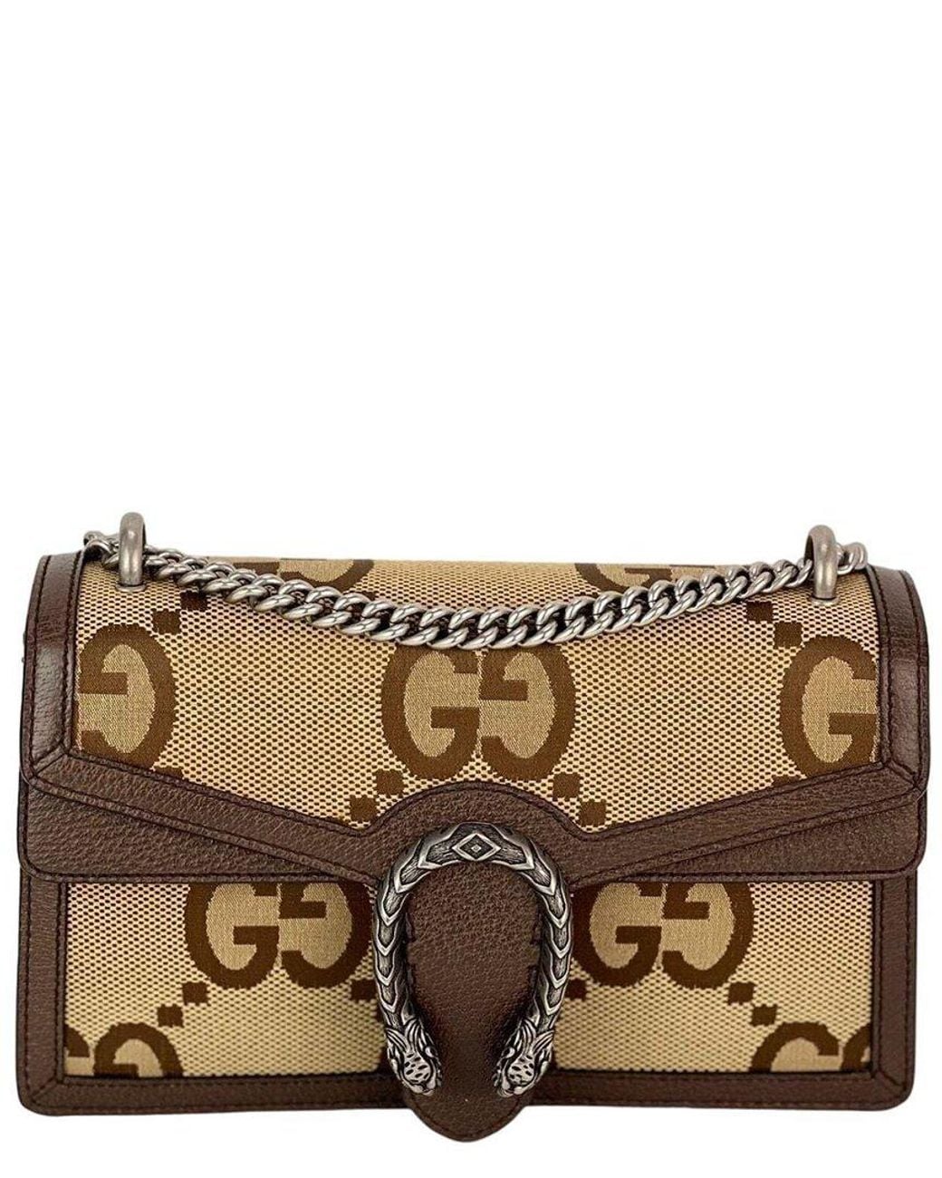 Gucci Brown Canvas Dionysus Small Jumbo Gg Shoulder Bag (Authentic Pre-Loved)