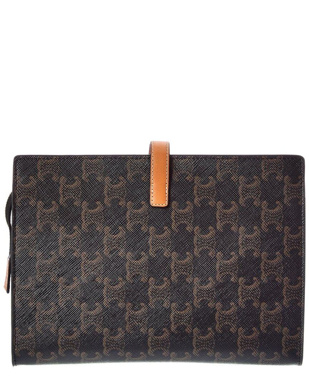 Céline Black Small Note Book Triomphe Canvas & Leather Shoulder Bag