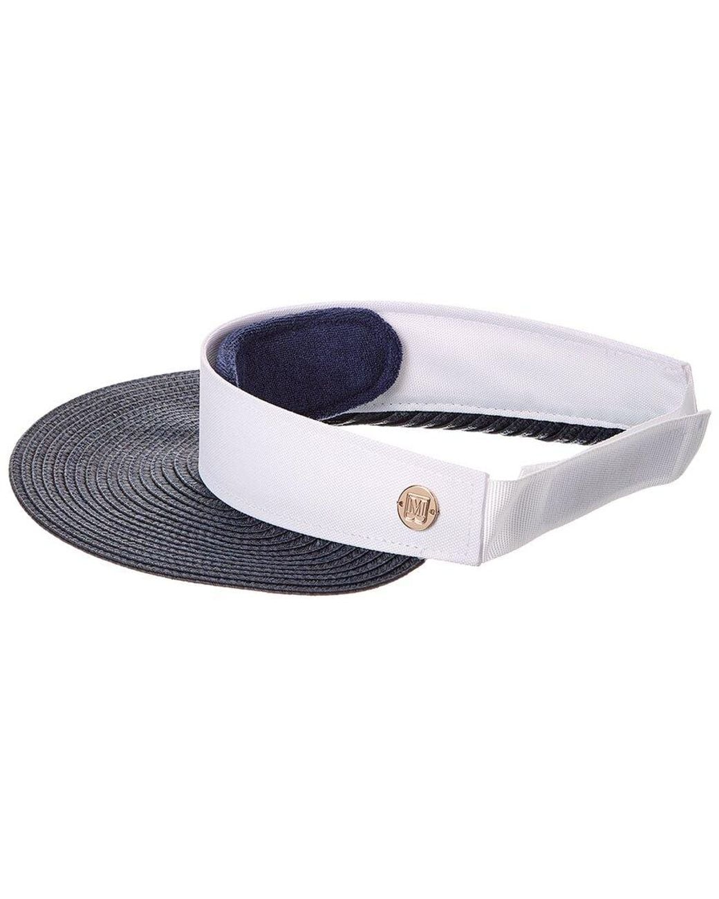 Bruno Magli White Straw Visor