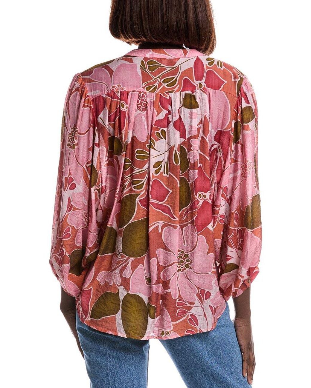 LUXE ALWAYS Red Long Sleeve Blouse