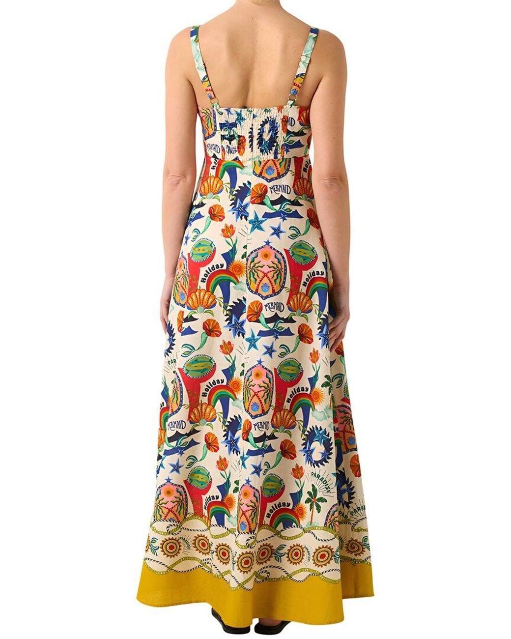 Esea White Amina Glam Linen-Blend Maxi Dress