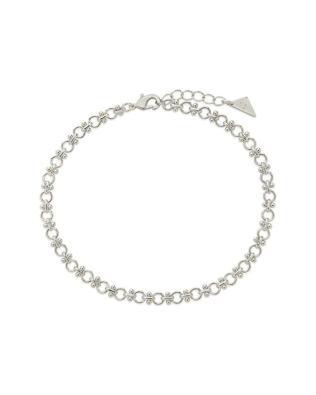 Sterling Forever White Nadia Chain Anklet