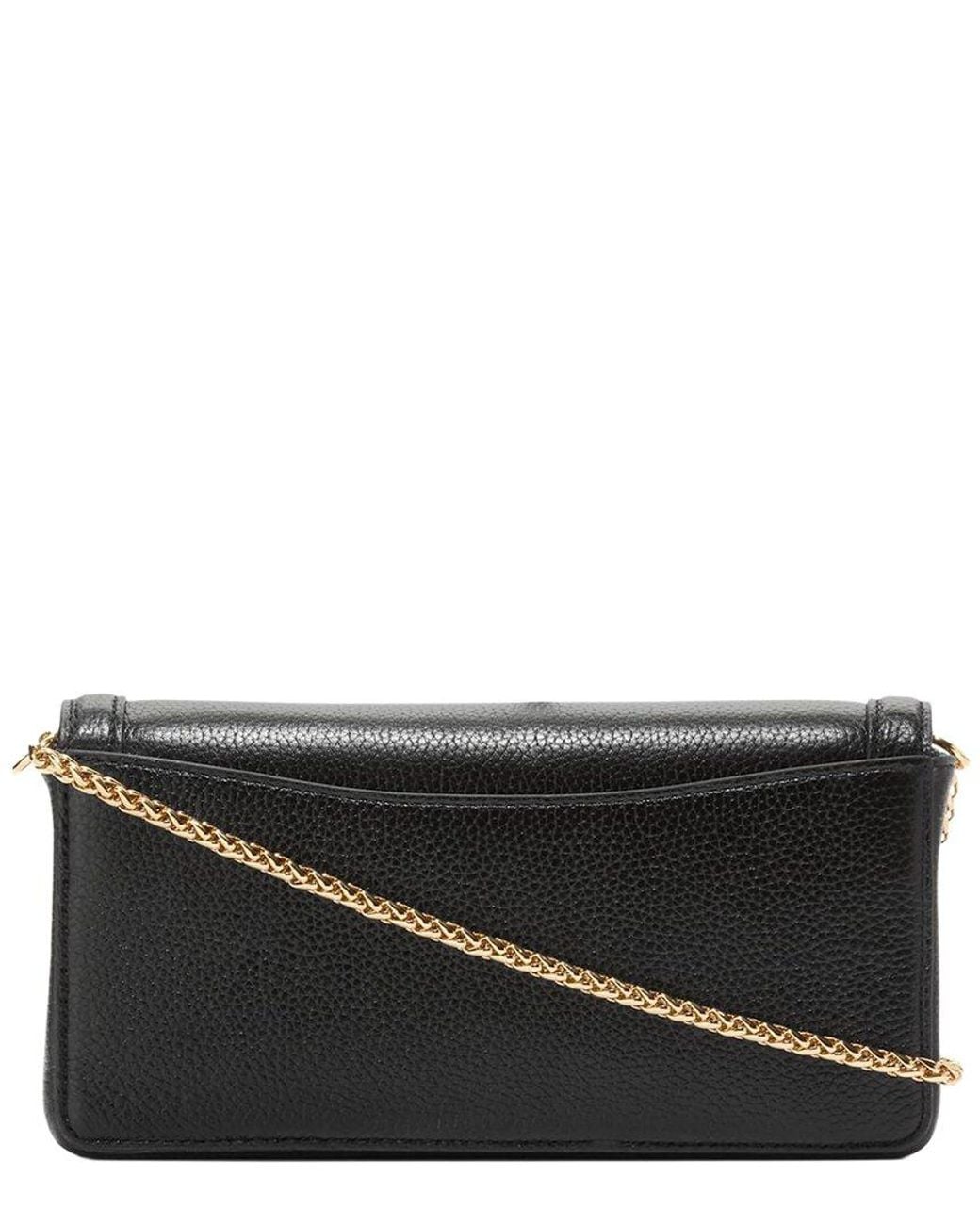Cole Haan Black Daniella Leather Wallet On Chain