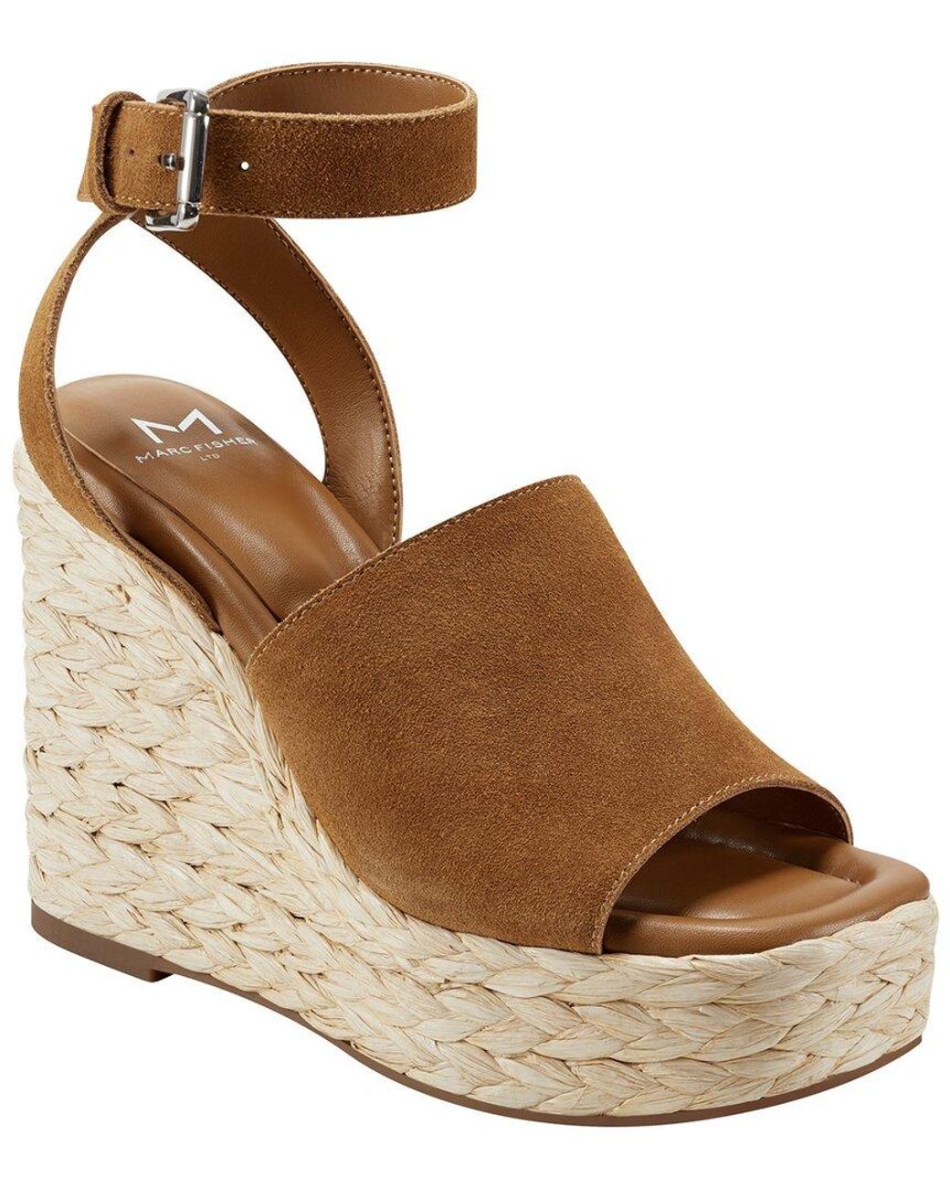 Marc Fisher Nelly Leather Sandal in Brown Lyst