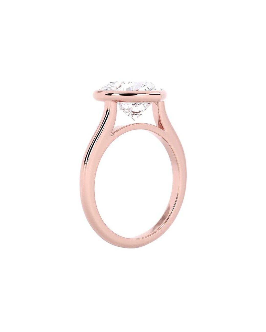 Lab Grown Diamonds White 14K Rose 4.00 Ct. Tw. Lab-Grown Diamond Ring