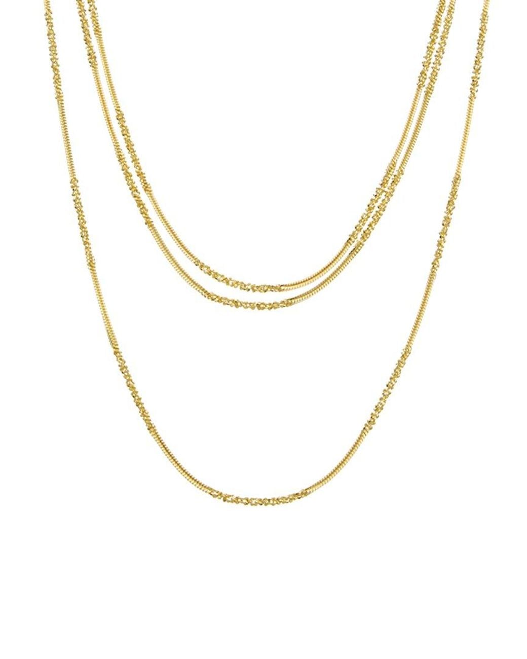 Italian Gold Over Silver Metallic 18K Plated Multi Strand Necklace