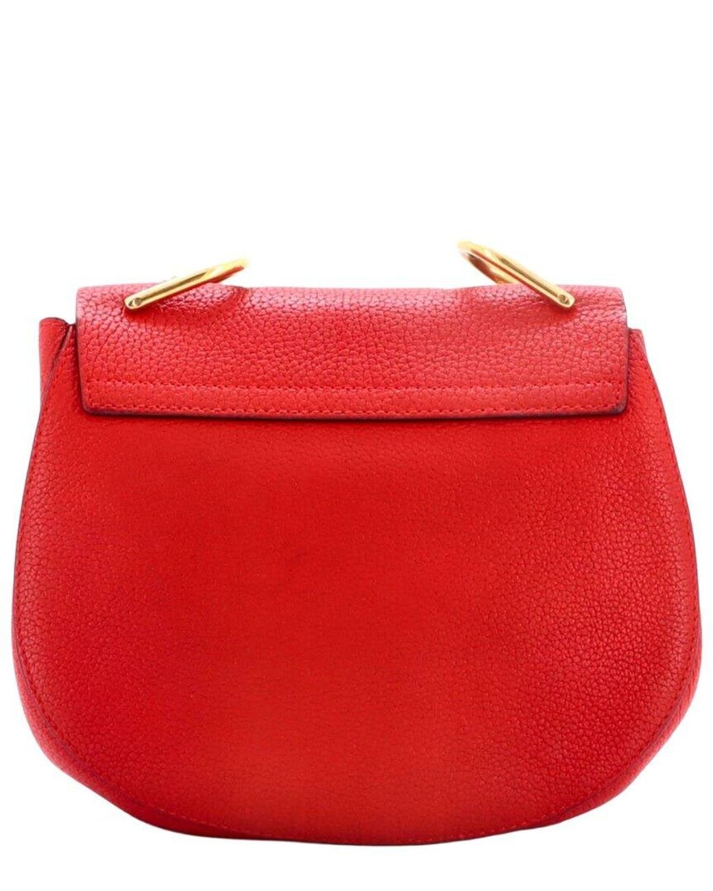 Chloé Red Leather Drew Crossbody Small (Authentic Pre-Loved)