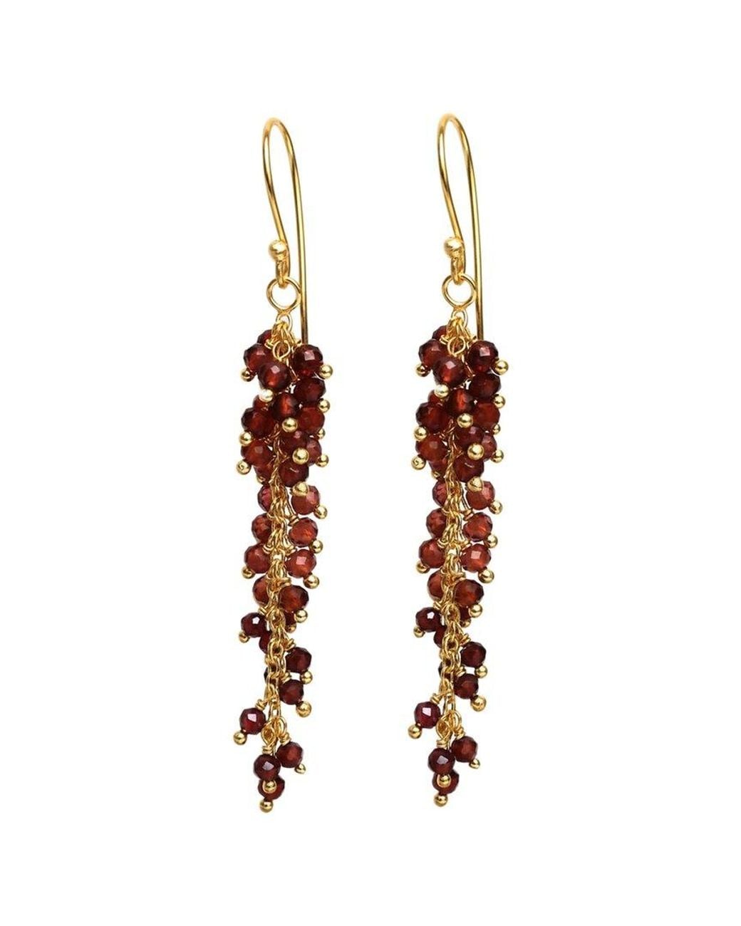 Liv Oliver White 18K Plated 24.75 Ct. Tw. Garnet Earrings