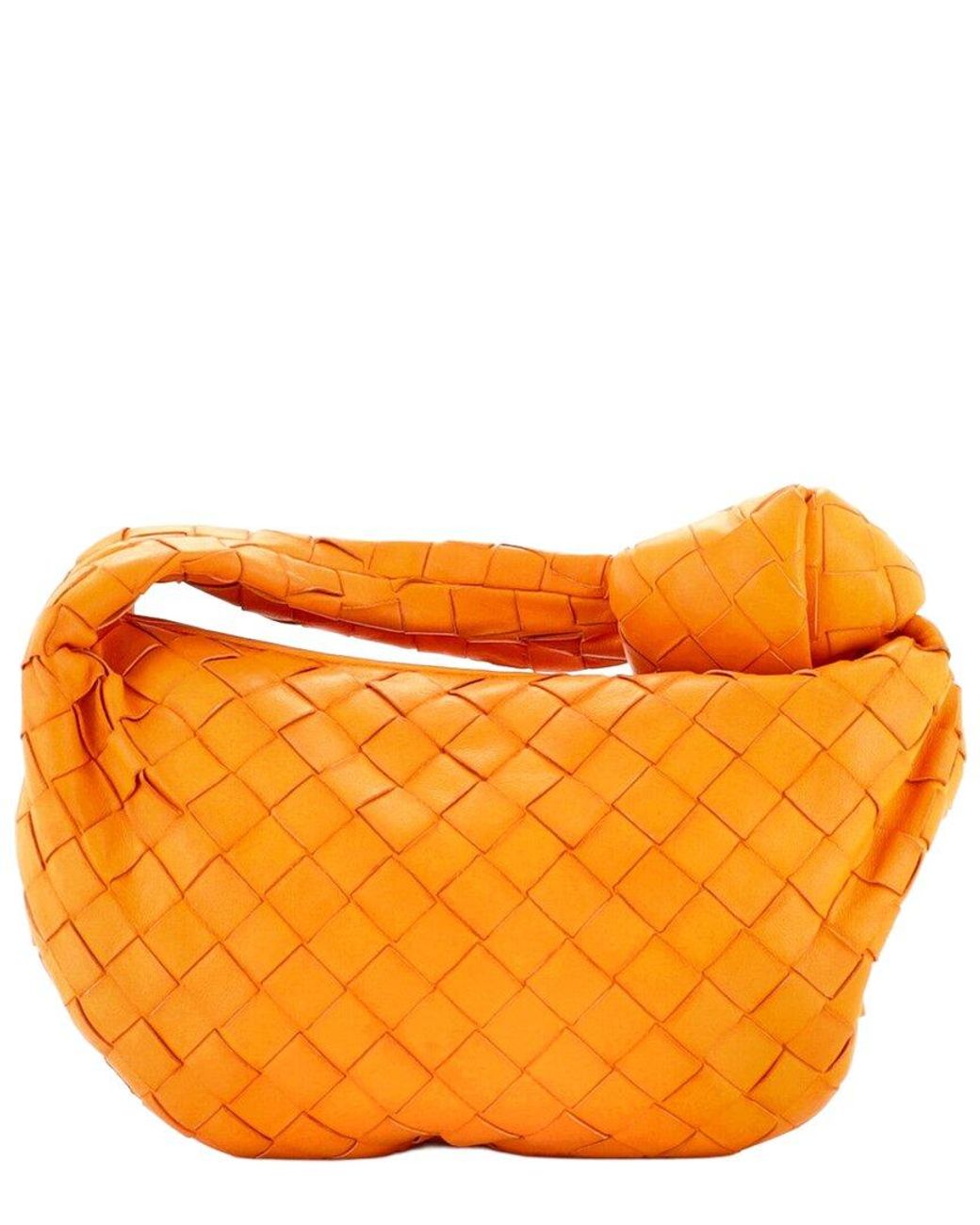 Bottega Veneta Orange Intrecciato Nappa Jodie Hobo Mini (Authentic Pre-Loved)