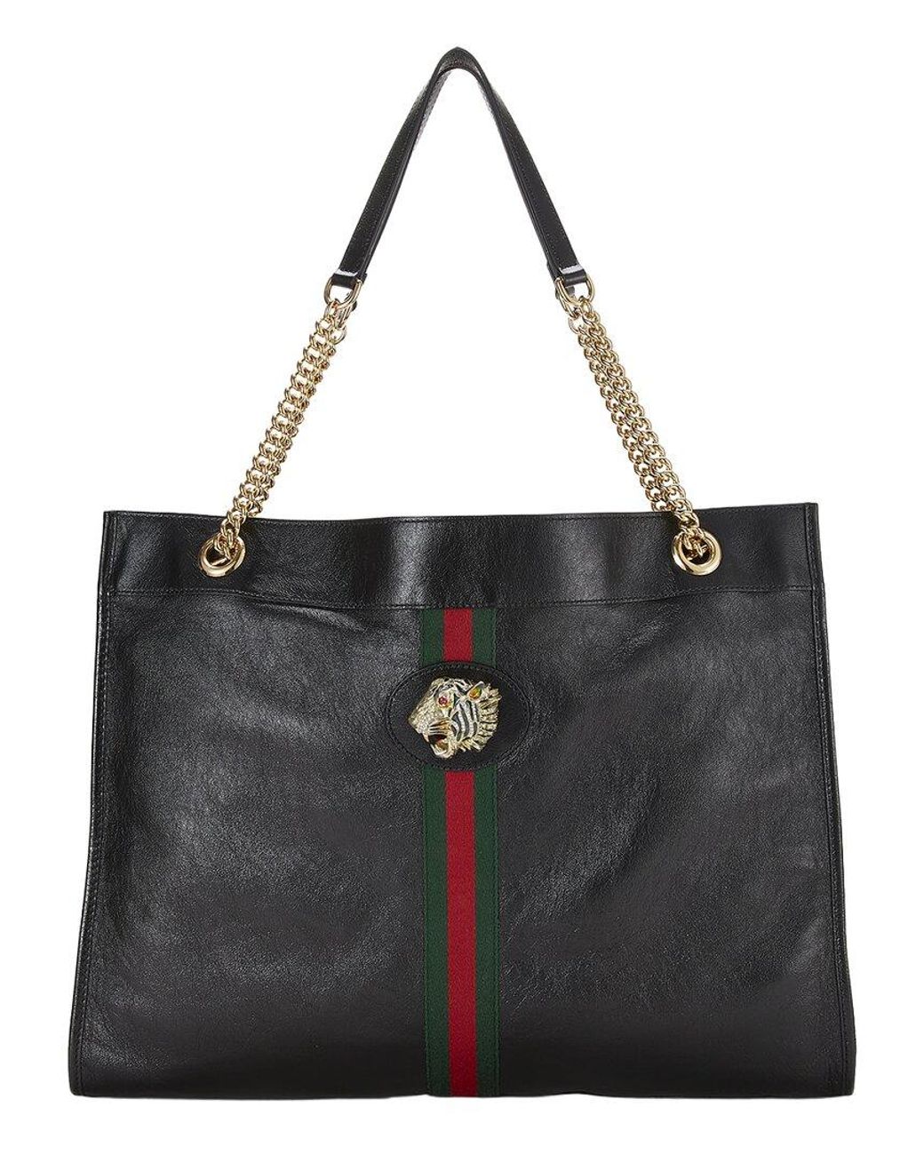 Gucci Black Leather Rajah Tote (Authentic Pre-Loved)