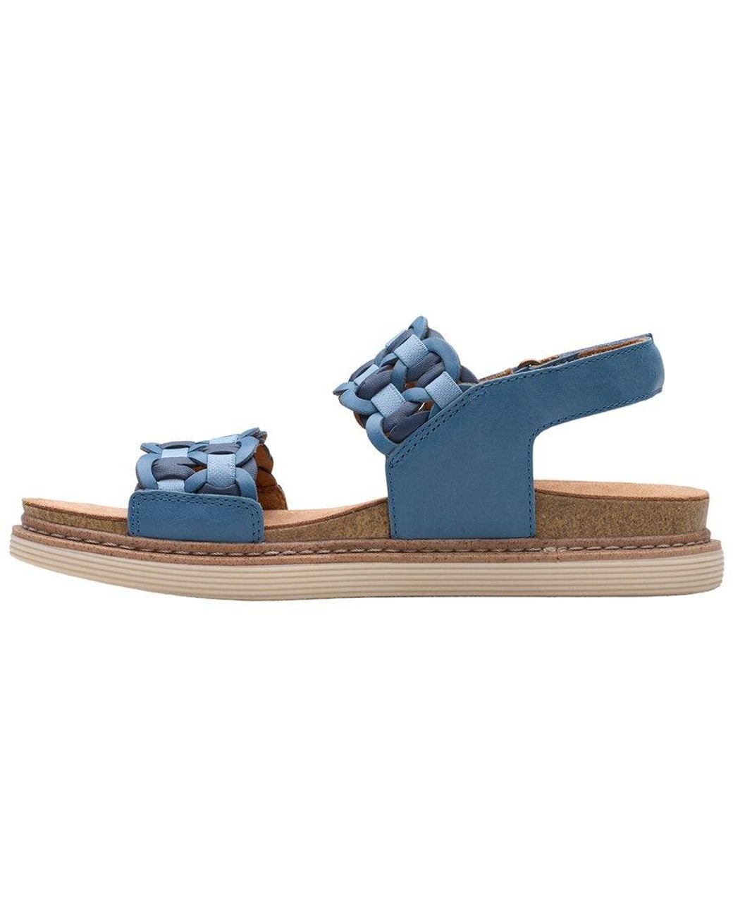 Clarks Blue Arwell Glide Leather Sandal