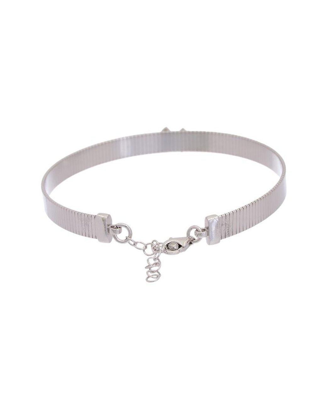 Meshmerise White 18K Over 0.05 Ct. Tw. Diamond Bangle Bracelet
