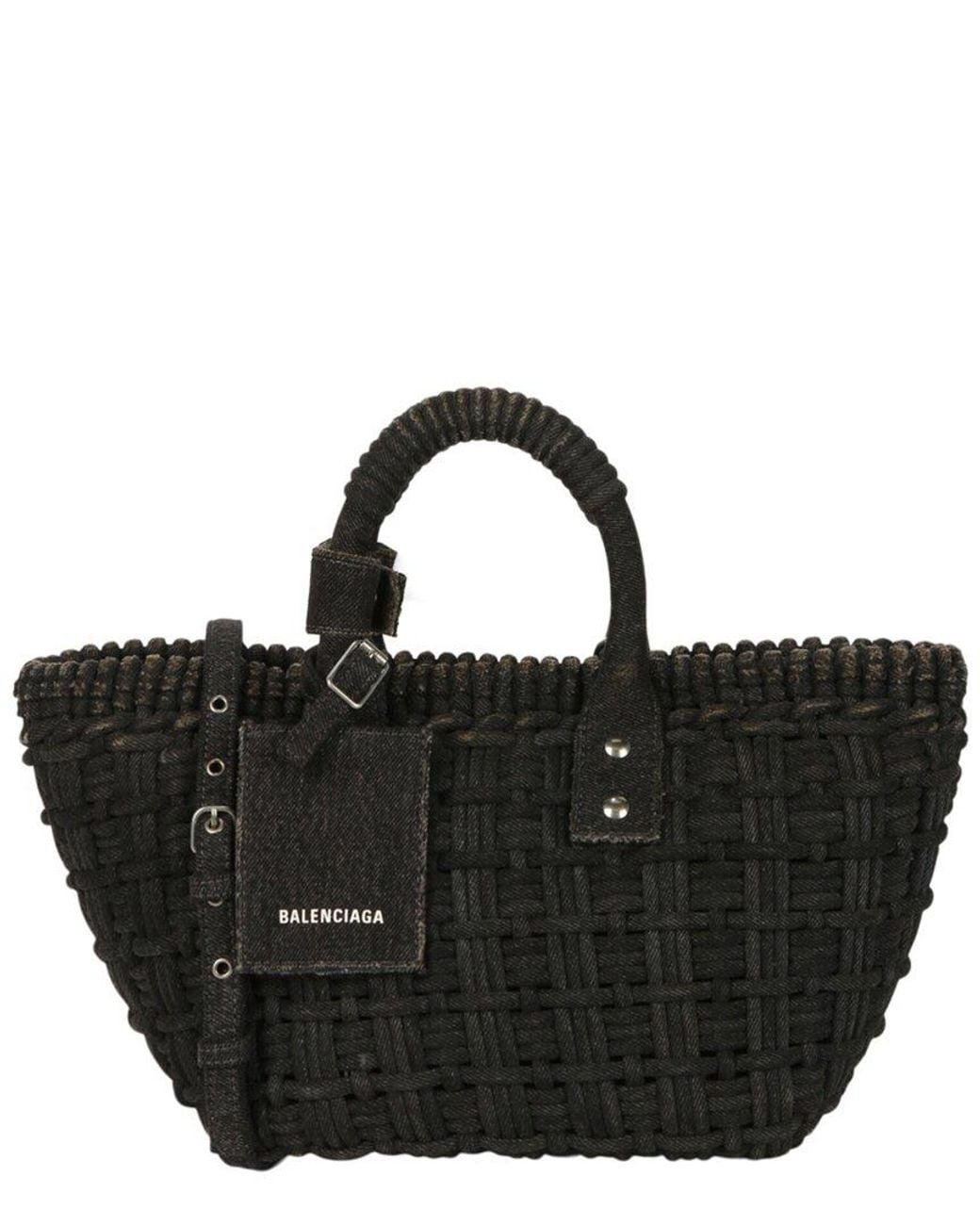 Balenciaga Black Bistro Xs Basket Top Handle Bag