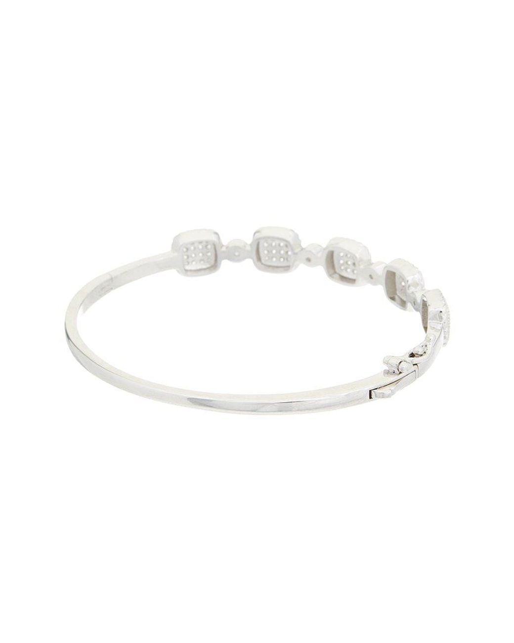 Juvell White Cz Cuff Bangle Bracelet