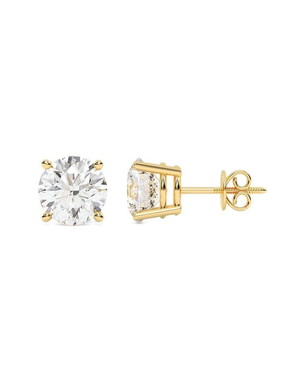Lab Grown Diamonds Metallic 14K 10.00 Ct. Tw. Lab-Grown Diamond Earrings