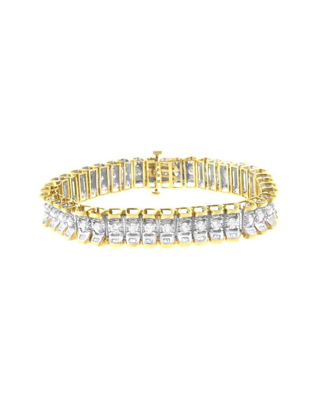 Haus of Brilliance Metallic 14K 5.00 Ct. Tw. Diamond Tennis Bracelet