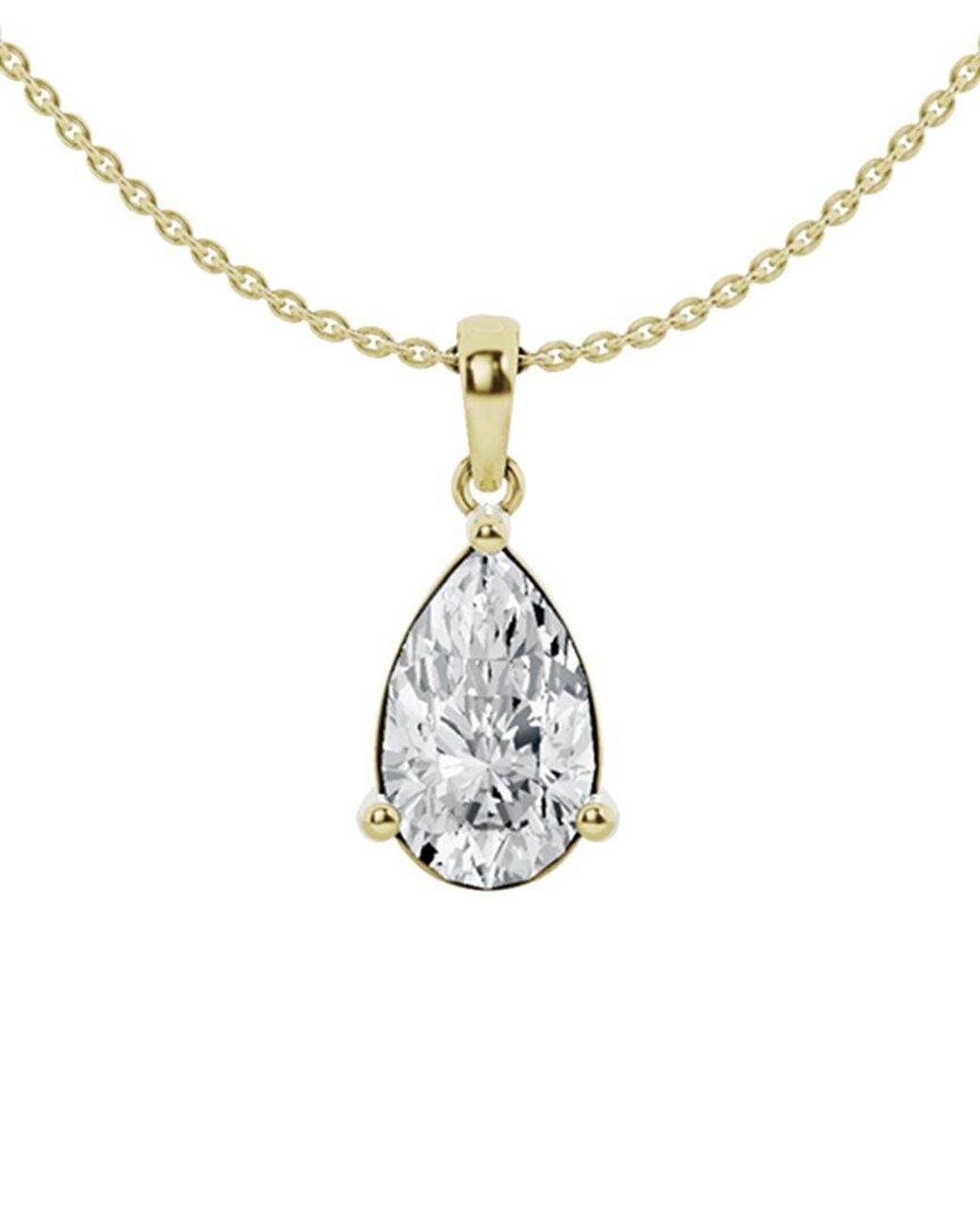 Lab Grown Diamonds Metallic 14k 2.00 Ct. Tw. Lab Grown Diamond Solitaire Pendant Necklace