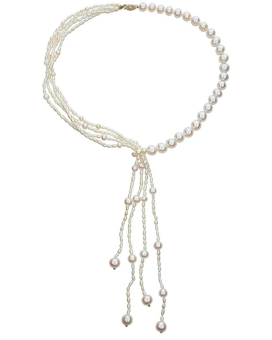 Belpearl Metallic 14k 2.-9mm Freshwater Pearl Necklace