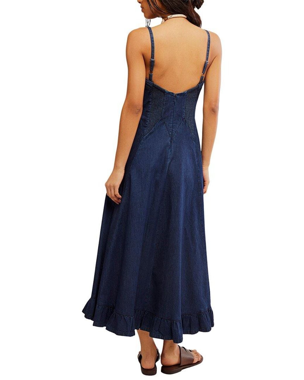 Free People Blue Another Season Midi Dress
