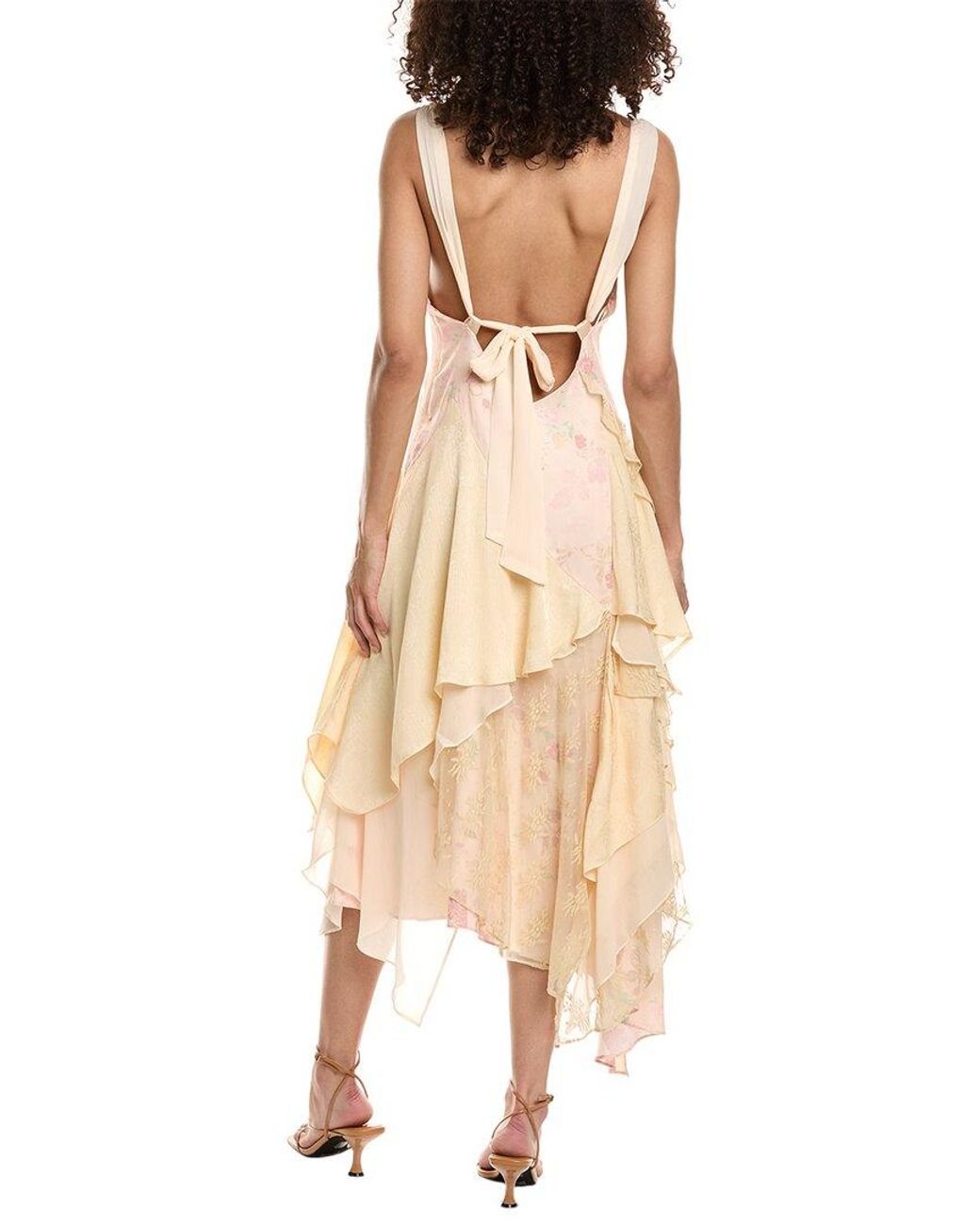 Free People Laughlin Midi Dress in Natural Lyst UK