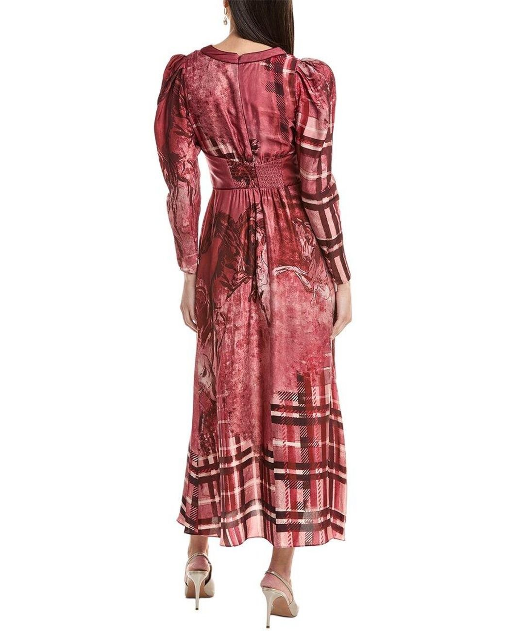 Marchesa Red Marchesa Rosa Twill Midi Dress