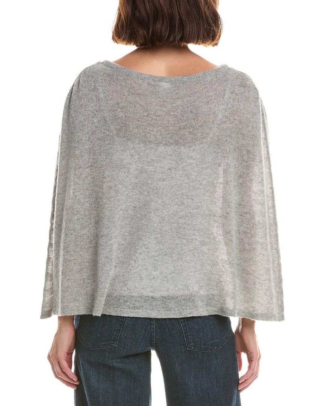 Portolano Gray Crystals Wool & Cashmere-Blend Poncho