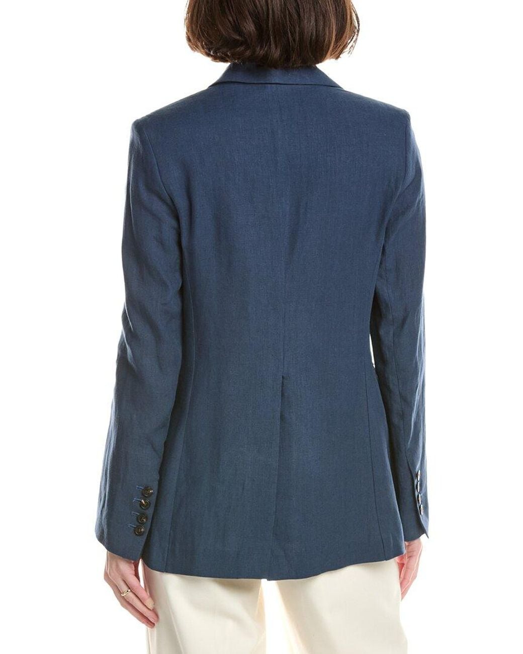 Eleventy Blue Double Breasted Linen Jacket