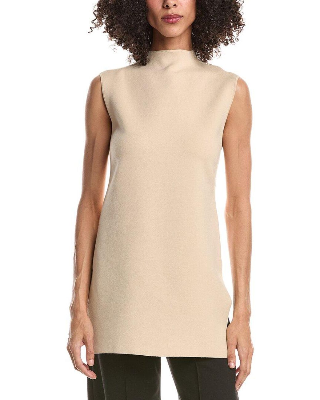 Lafayette 148 New York Natural Petite Side Slit Knit Tunic