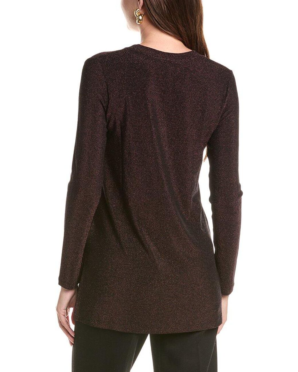 Johnny Was Black Demi Metallic V-Neck Tunic