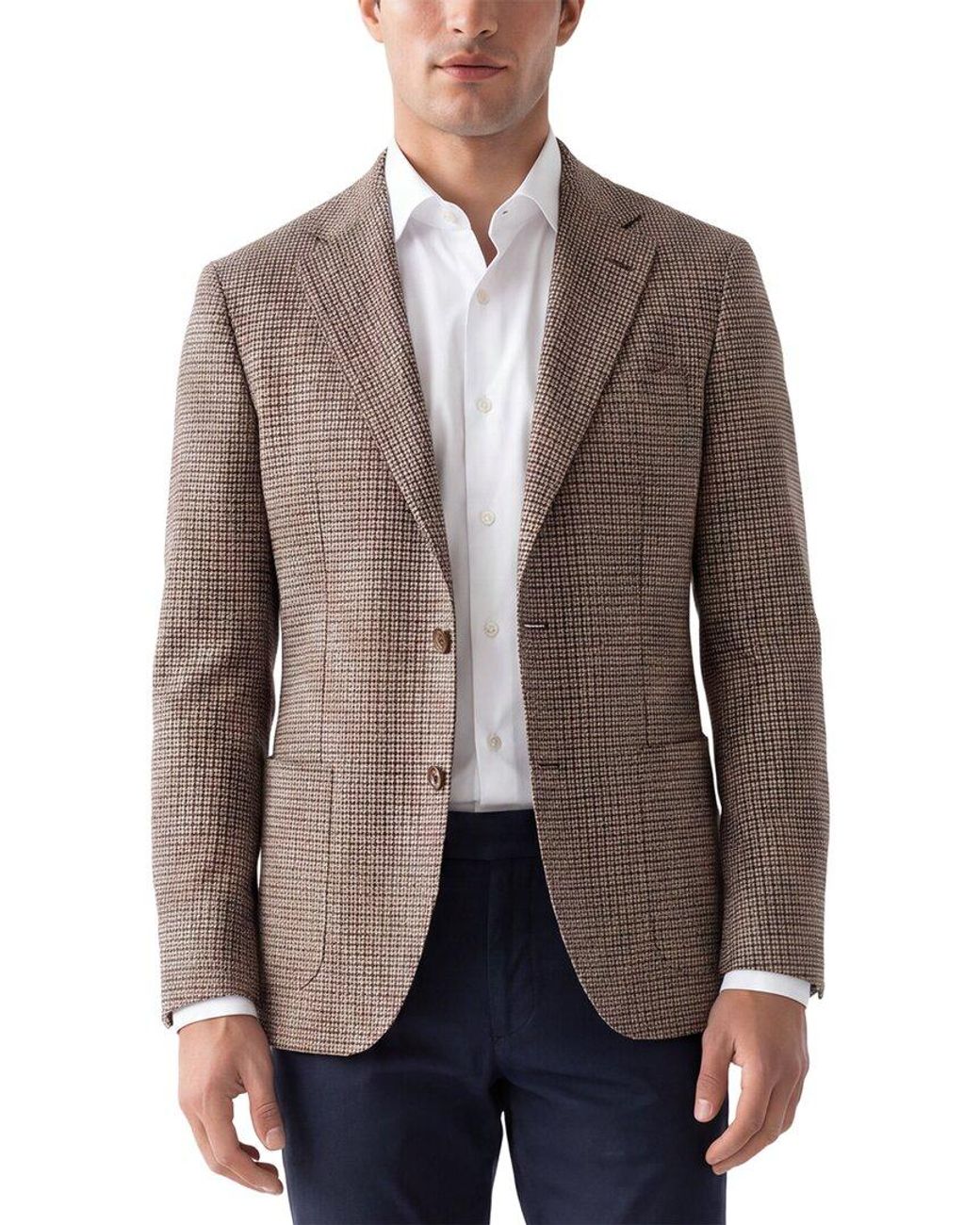 Corneliani Brown Cc Collection Virgin Wool Jacket for men