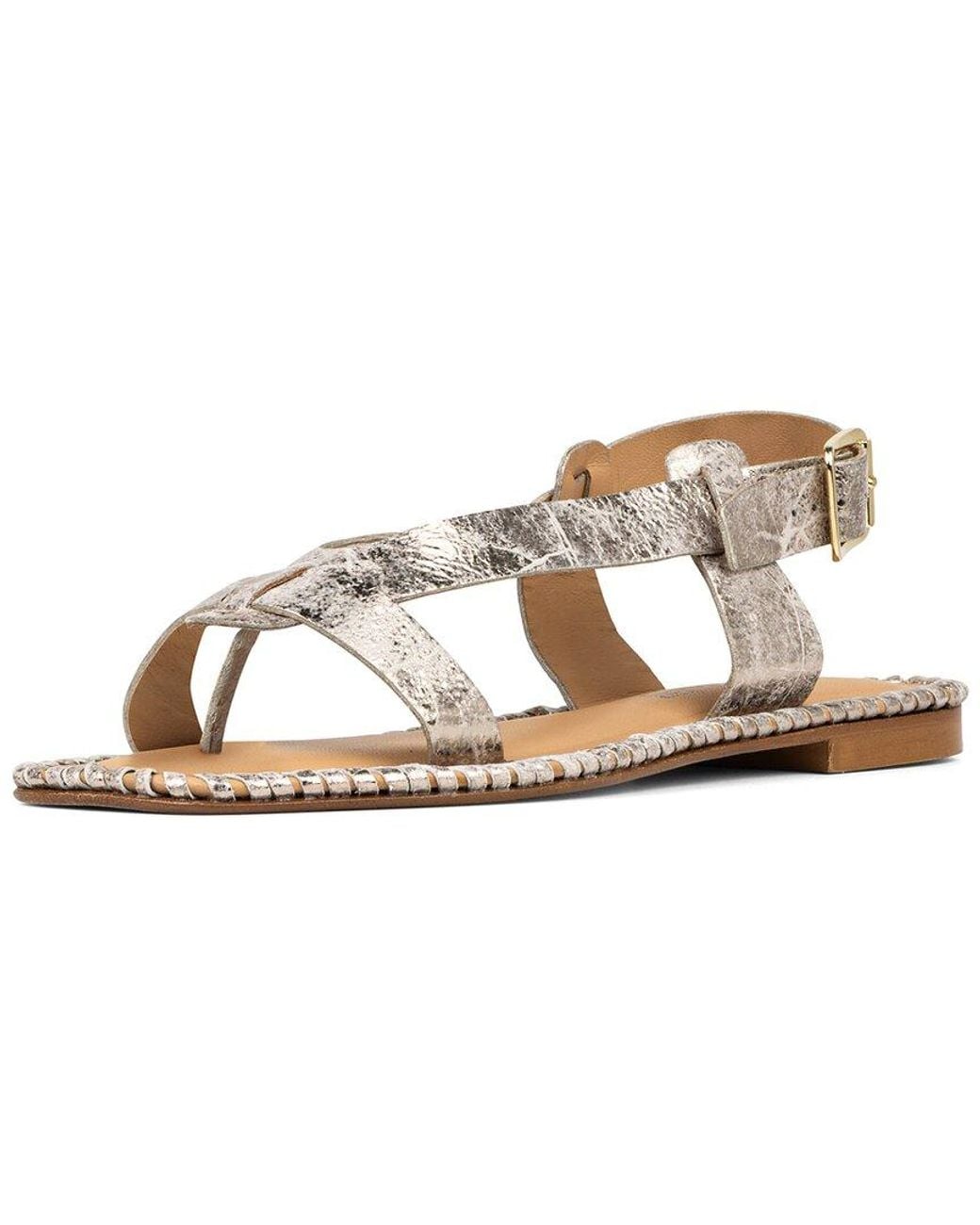 Donald J Pliner Metallic Eliya Leather Sandal
