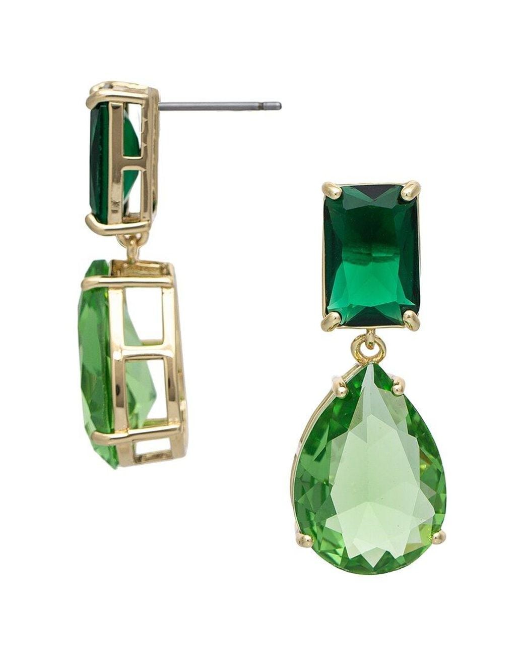 Rivka Friedman Green 18K Plated Dangle Earrings